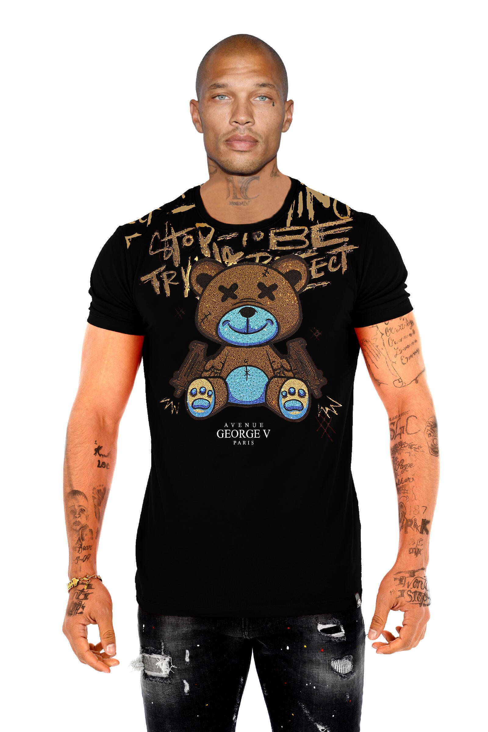 Uzi GV2704 Rhinestone T-Shirt