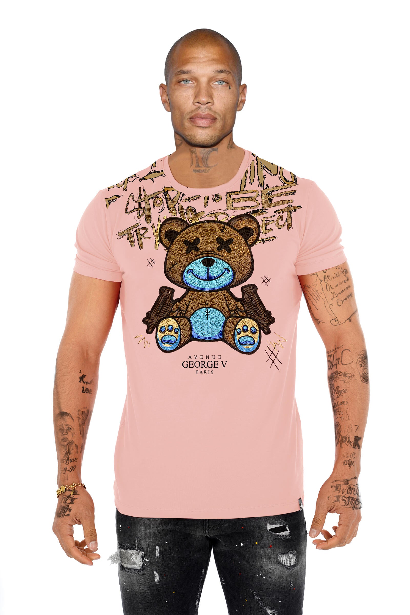 Uzi GV2704 Rhinestone T-Shirt
