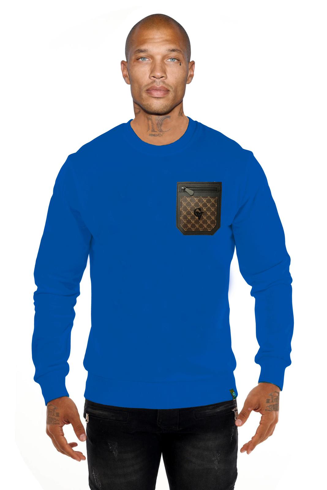 GV2802 Pullover with Zipped Faux Leather Pocket