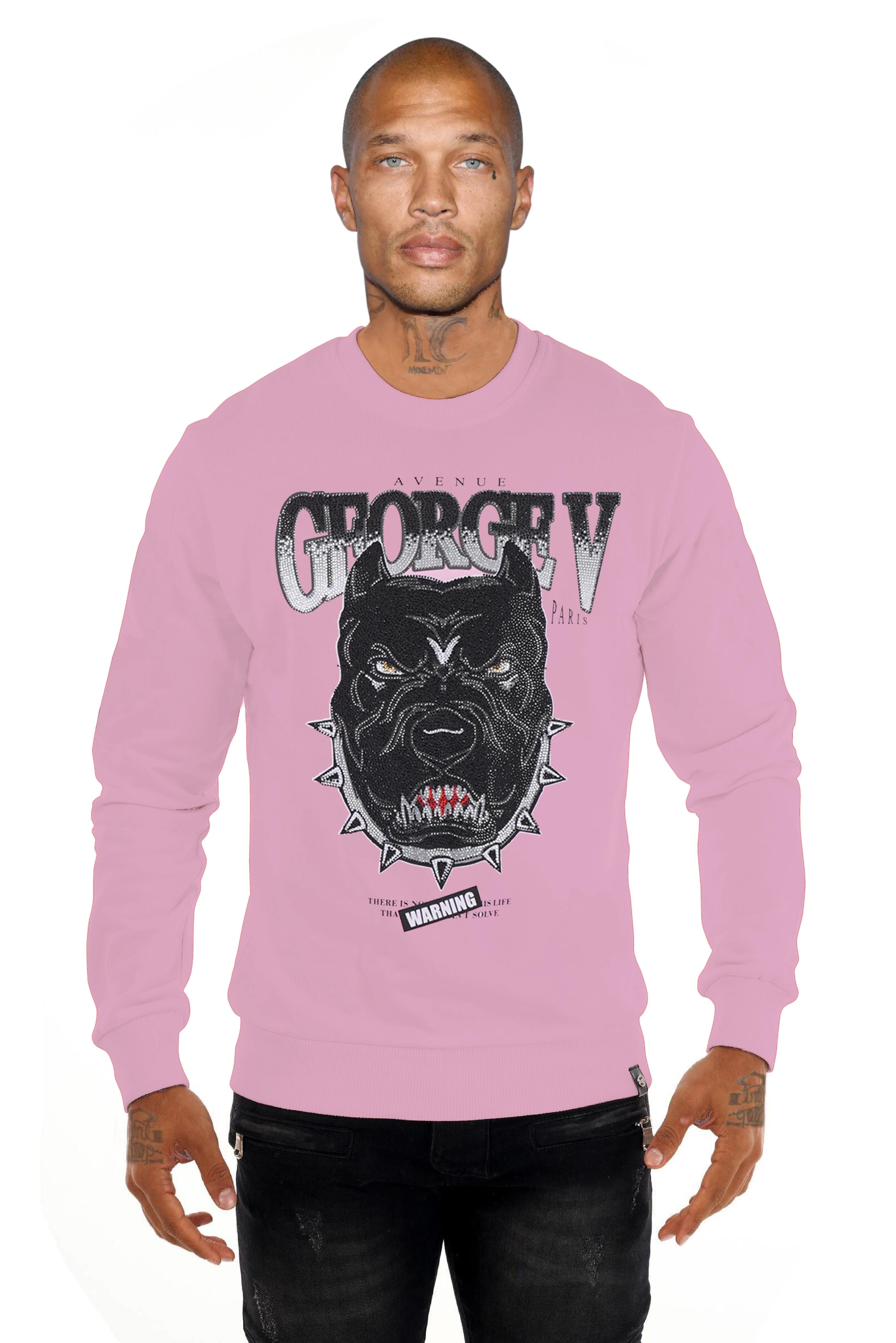Bully GV2801 Pullover with Rhinestone Bulldog Head