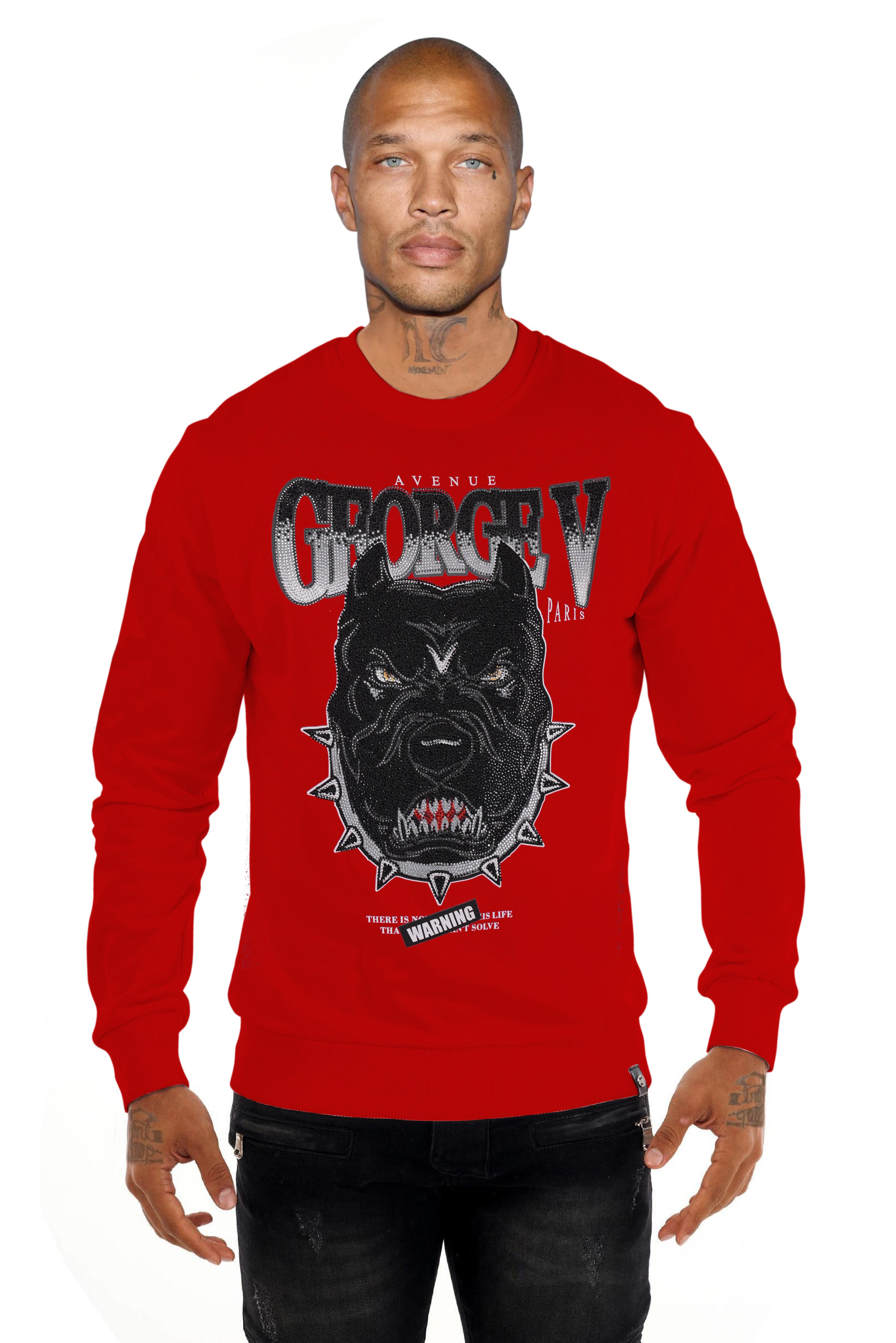 Bully GV2801 Pullover with Rhinestone Bulldog Head